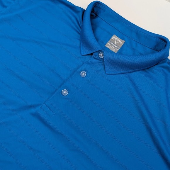 Callaway Opti Dri Golf Polo Shirt Mens 4XL Blue Striped Active Performance - Picture 1 of 10